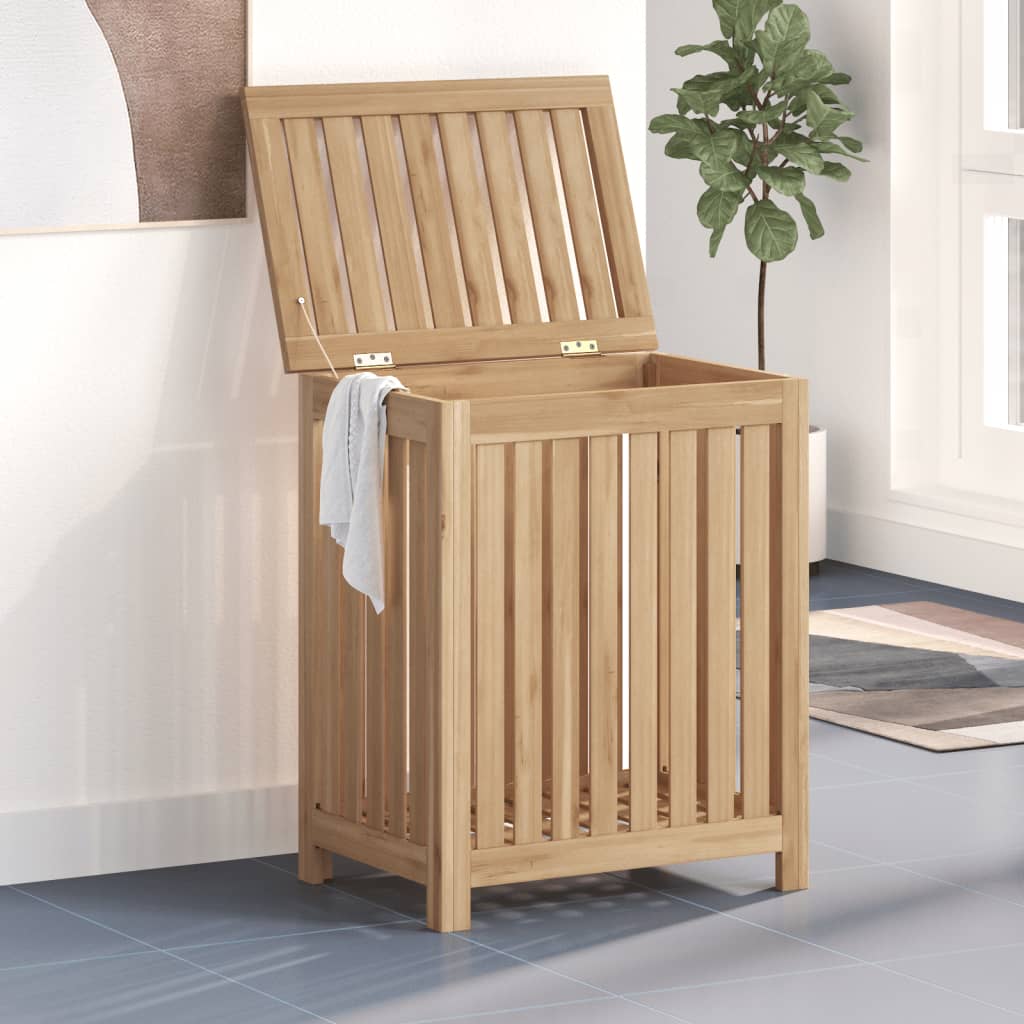 VIDAXL -Waschkorb 50x35x60 cm Solid Teak
