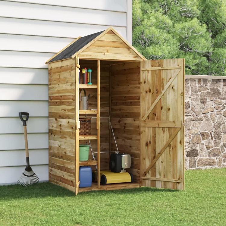 Vidaxl Garden Shed mit Tür 107x107x220 cm imprägnierte Kiefer