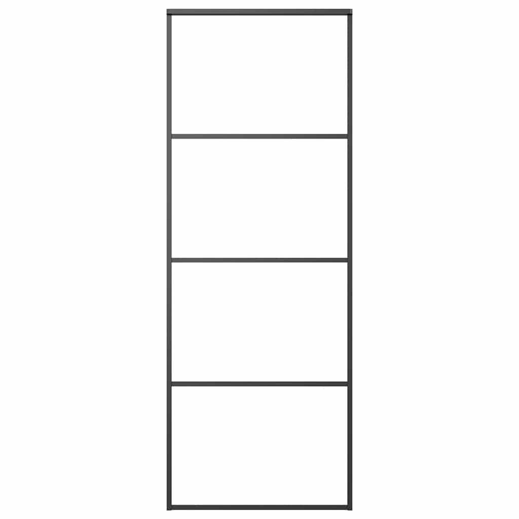VIDAXL -Schiebetür 76x205 cm mattes ESG -Glas und Aluminiumschwarz