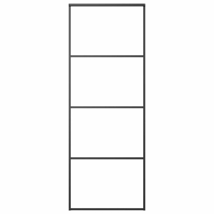 VIDAXL -Schiebetür 76x205 cm mattes ESG -Glas und Aluminiumschwarz