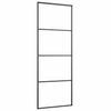 VIDAXL -Schiebetür 76x205 cm mattes ESG -Glas und Aluminiumschwarz