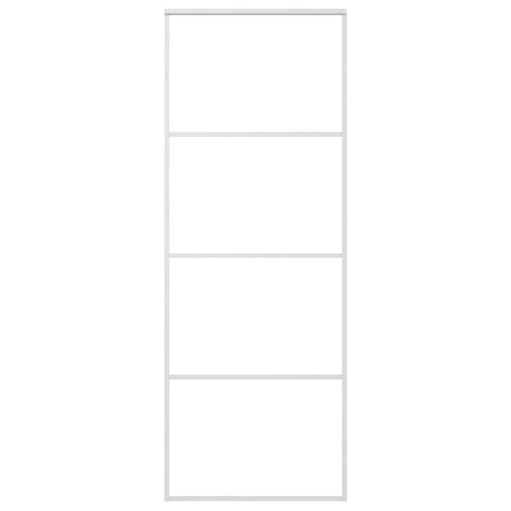 Vidaxl Schiebetür 76x205 cm ESG -Glas und Aluminium weiß