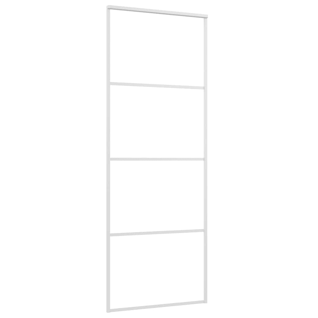 Vidaxl Schiebetür 76x205 cm ESG -Glas und Aluminium weiß