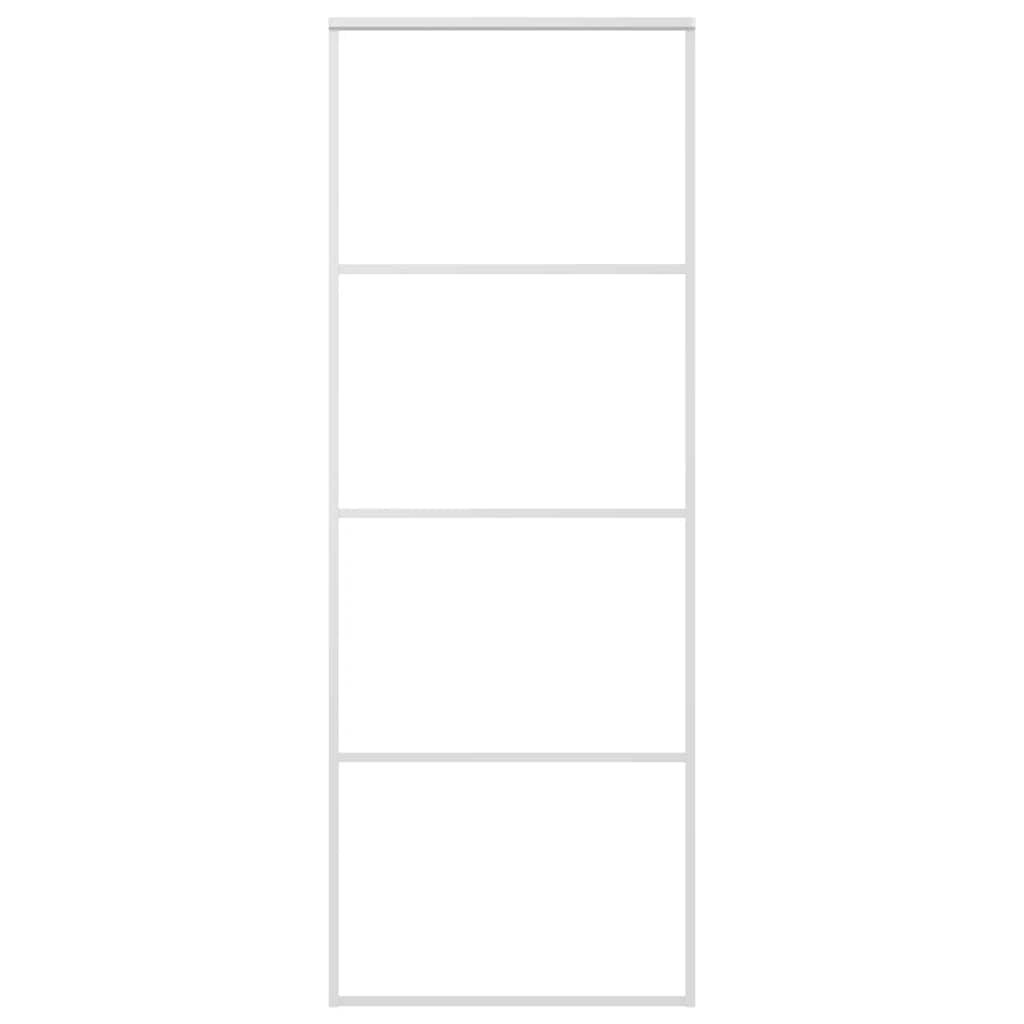 Vidaxl Schiebetür 76x205 cm mattes ESG -Glas und Aluminium weiß