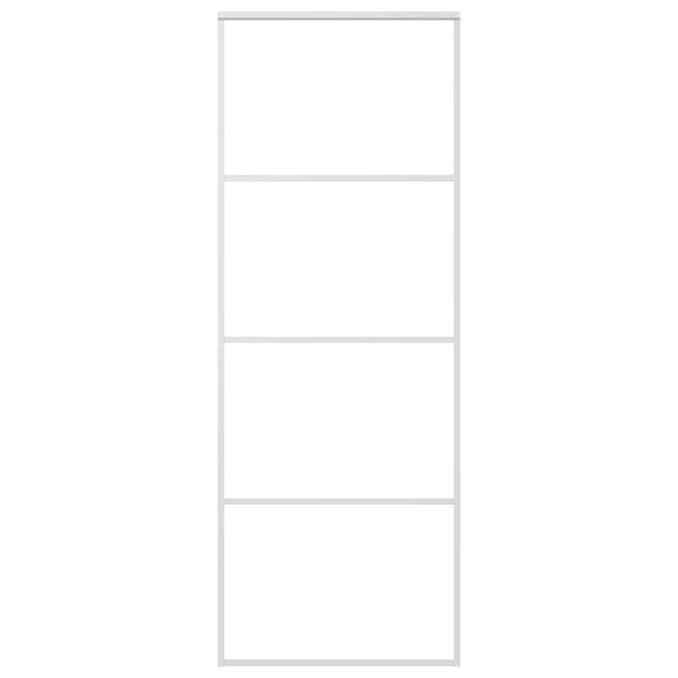 Vidaxl Schiebetür 76x205 cm mattes ESG -Glas und Aluminium weiß