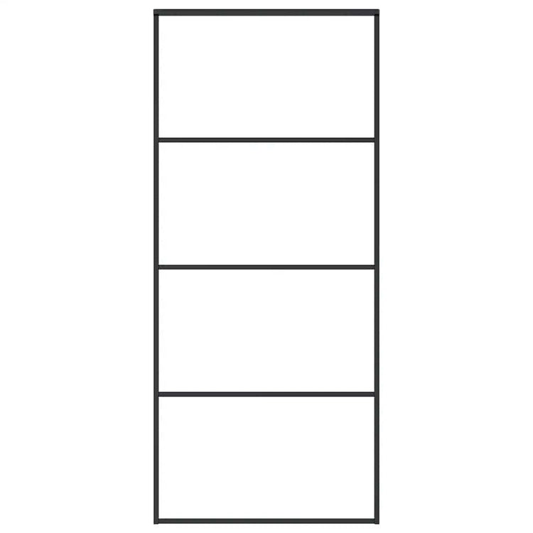 Vidaxl Schiebetür 90x205 cm mattes ESG -Glas und Aluminiumschwarz