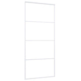 Vidaxl Schiebetür 90x205 cm mattes ESG -Glas und Aluminium weiß - afbeelding 3