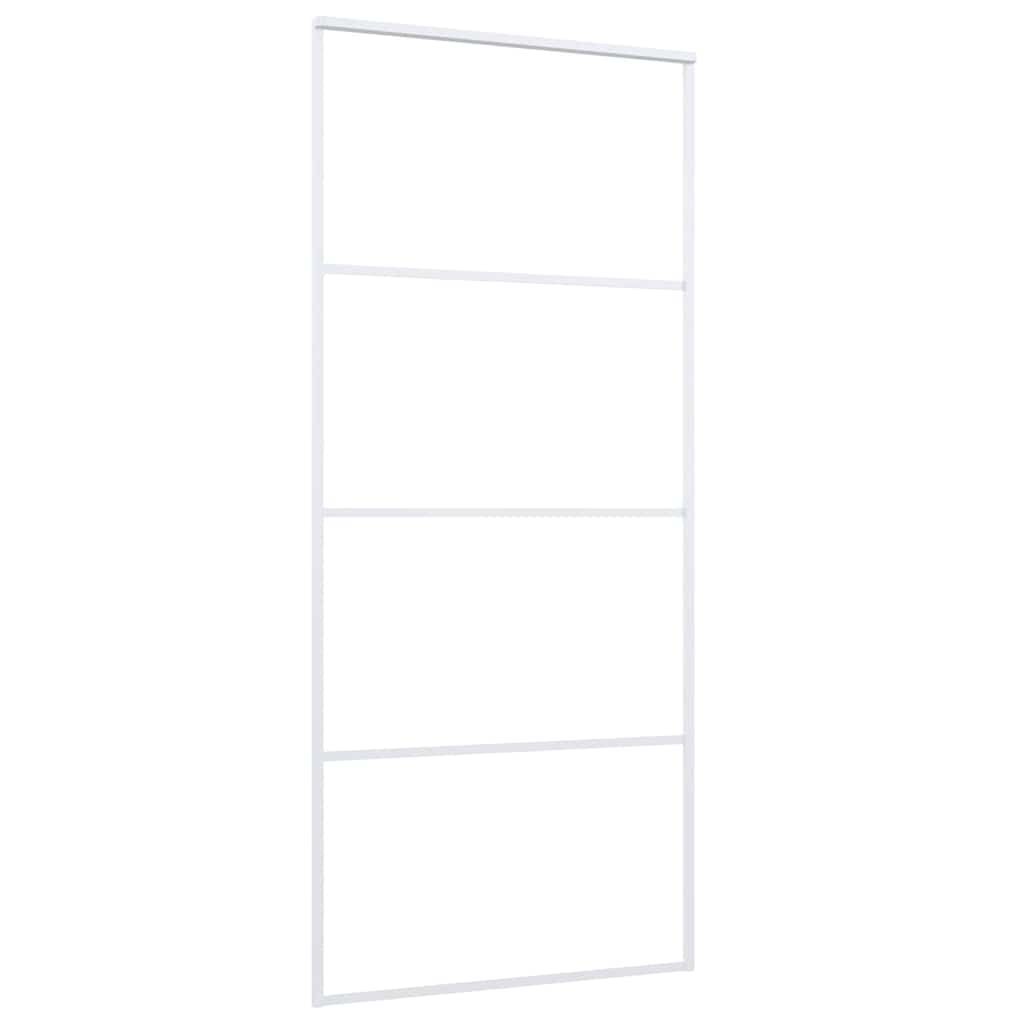Vidaxl Schiebetür 90x205 cm mattes ESG -Glas und Aluminium weiß