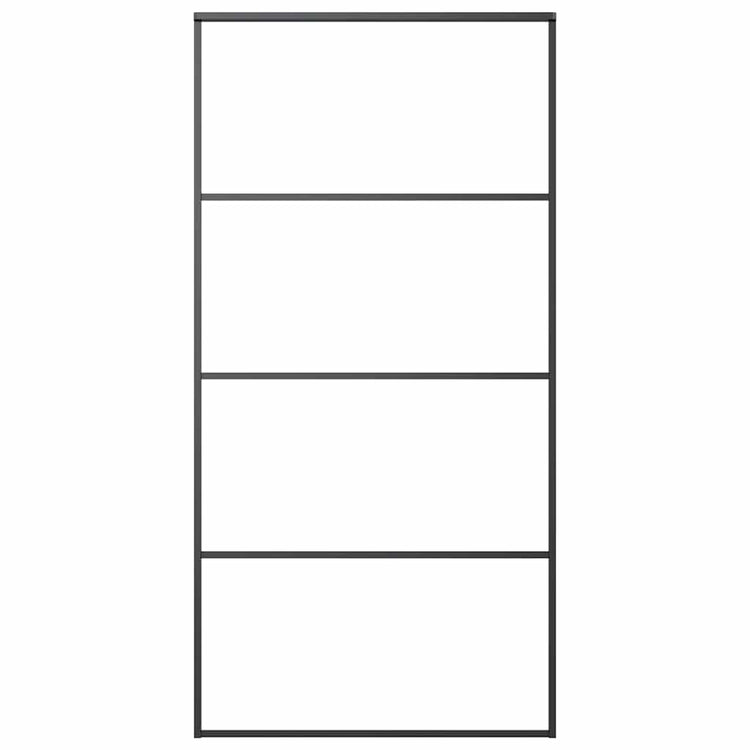VIDAXL -Schiebetür 102,5 x 205 cm mattes ESG -Glas und Aluminiumschwarz