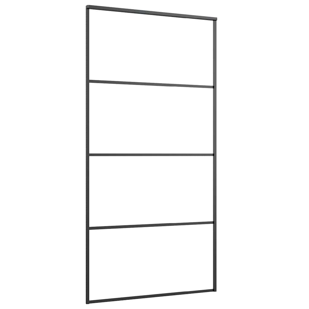 VIDAXL -Schiebetür 102,5 x 205 cm mattes ESG -Glas und Aluminiumschwarz