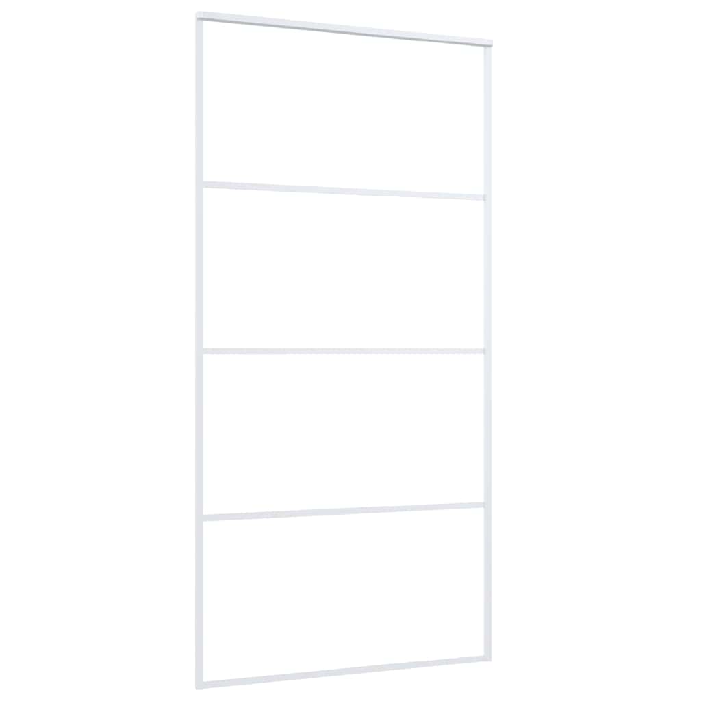 VIDAXL -Schiebetür 102,5 x 205 cm ESG -Glas und Aluminium weiß