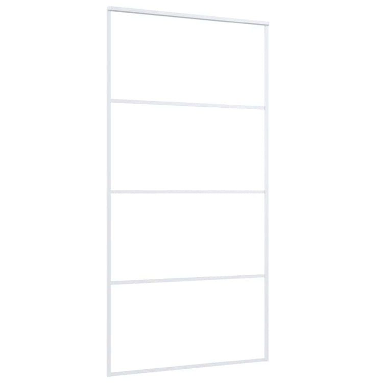 VIDAXL -Schiebetür 102,5 x 205 cm ESG -Glas und Aluminium weiß