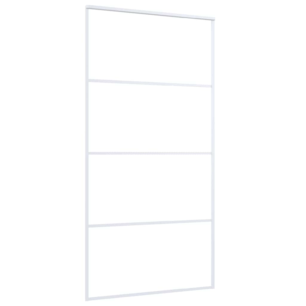 VIDAXL -Schiebetür 102,5 x 205 cm mattes ESG -Glas und Aluminium weiß