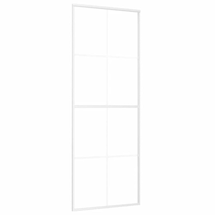 Vidaxl Schiebetür 76x205 cm ESG -Glas und Aluminium weiß