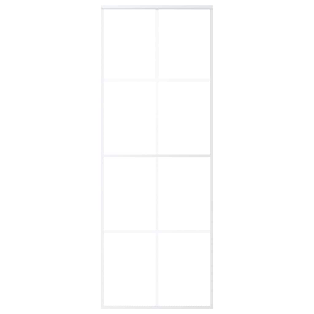 Vidaxl Schiebetür 76x205 cm ESG -Glas und Aluminium weiß