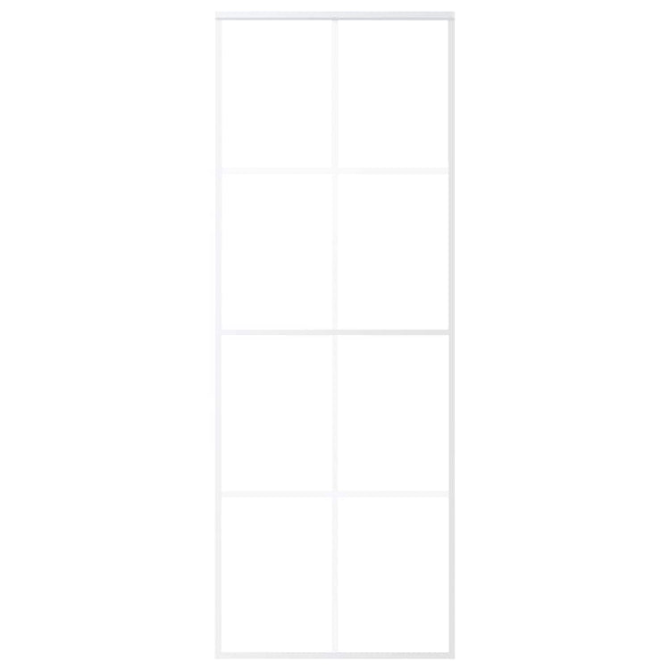 Vidaxl Schiebetür 76x205 cm ESG -Glas und Aluminium weiß