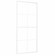 Vidaxl Schiebetür 90x205 cm mattes ESG -Glas und Aluminium weiß - afbeelding 2