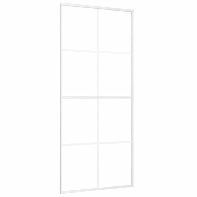 Vidaxl Schiebetür 90x205 cm mattes ESG -Glas und Aluminium weiß