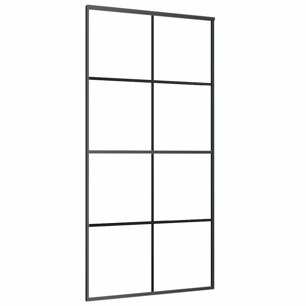 VIDAXL -Schiebetür 102,5 x 205 cm ESG -Glas und Aluminiumschwarz