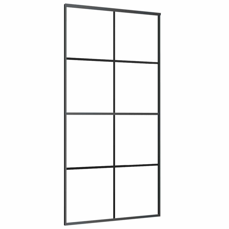 VIDAXL -Schiebetür 102,5 x 205 cm ESG -Glas und Aluminiumschwarz