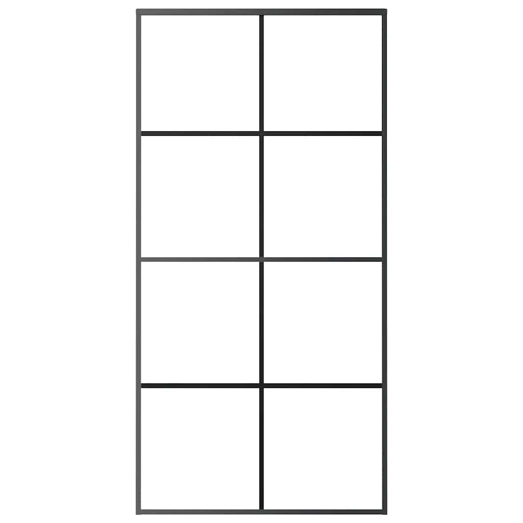 VIDAXL -Schiebetür 102,5 x 205 cm ESG -Glas und Aluminiumschwarz
