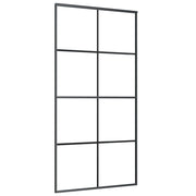 VIDAXL -Schiebetür 102,5 x 205 cm mattes ESG -Glas und Aluminiumschwarz - afbeelding 2