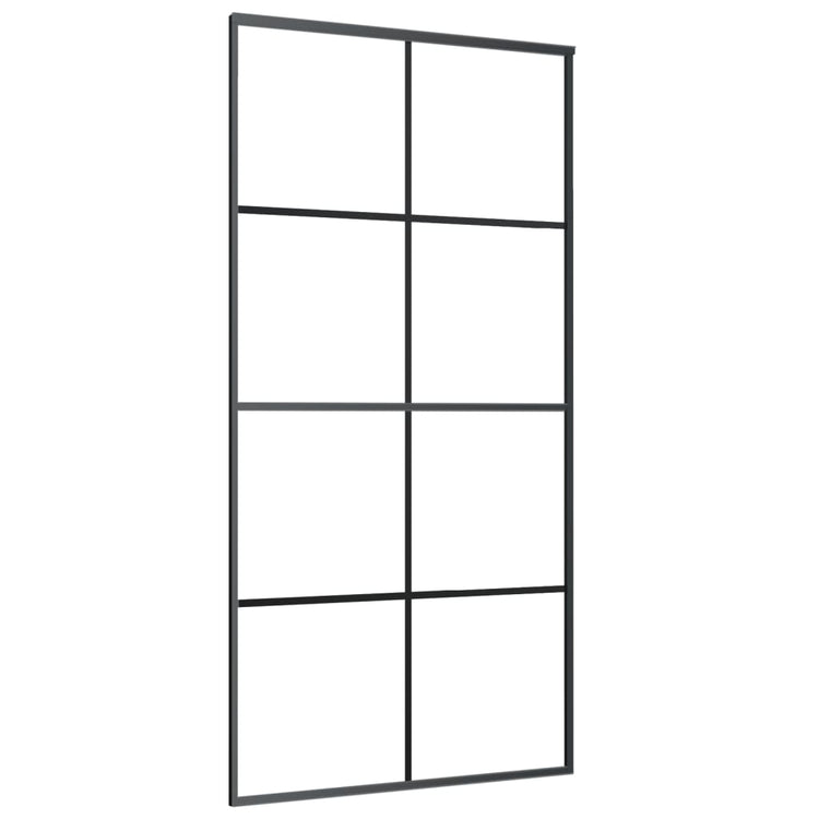 VIDAXL -Schiebetür 102,5 x 205 cm mattes ESG -Glas und Aluminiumschwarz
