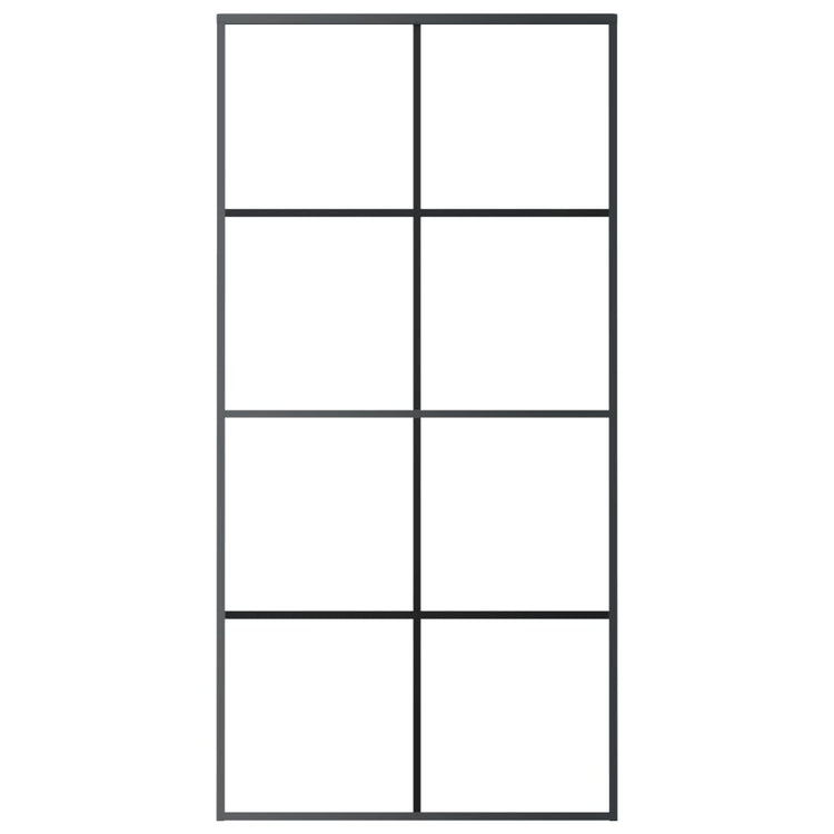 VIDAXL -Schiebetür 102,5 x 205 cm mattes ESG -Glas und Aluminiumschwarz