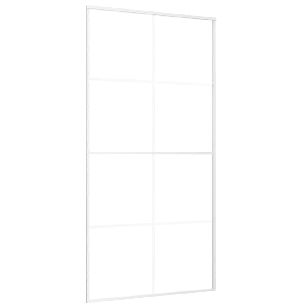 VIDAXL -Schiebetür 102,5 x 205 cm ESG -Glas und Aluminium weiß