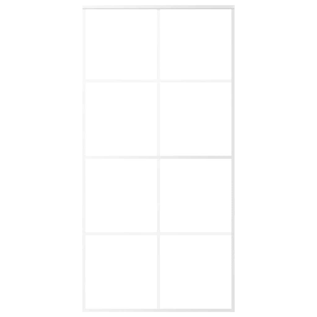 VIDAXL -Schiebetür 102,5 x 205 cm mattes ESG -Glas und Aluminium weiß