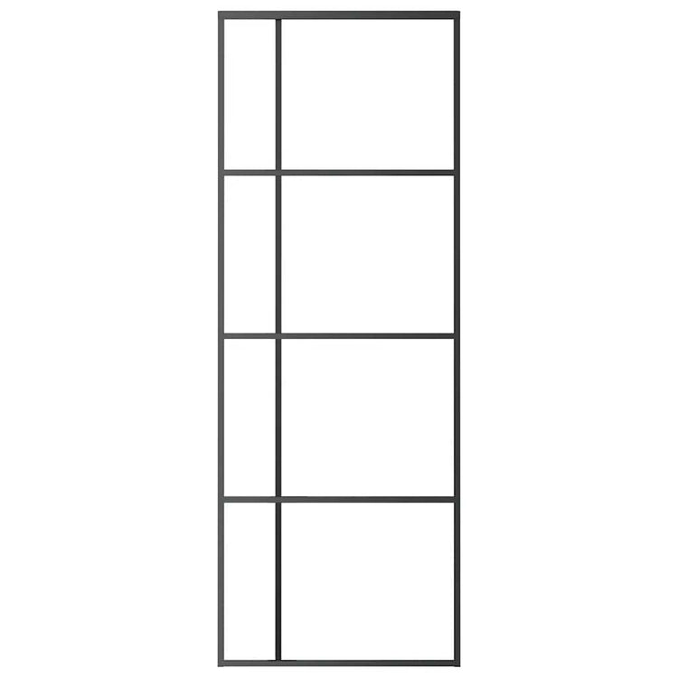 VIDAXL -Schiebetür 76x205 cm mattes ESG -Glas und Aluminiumschwarz