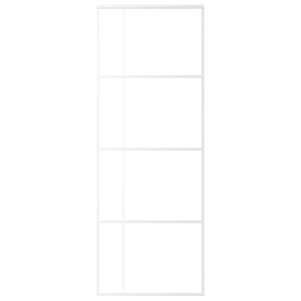 Vidaxl Schiebetür 76x205 cm ESG -Glas und Aluminium weiß