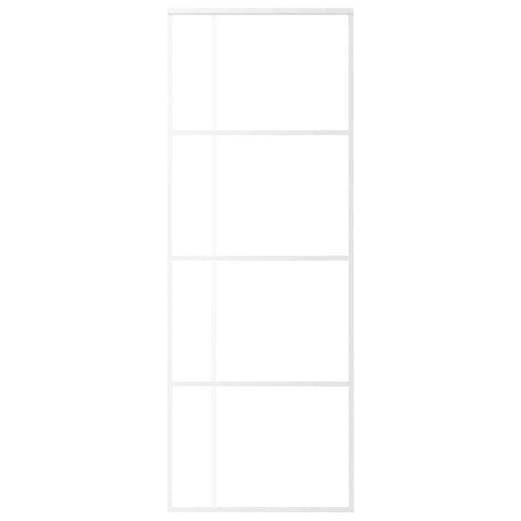 Vidaxl Schiebetür 76x205 cm ESG -Glas und Aluminium weiß