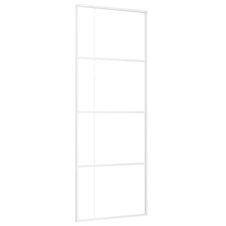 Vidaxl Schiebetür 76x205 cm mattes ESG -Glas und Aluminium weiß