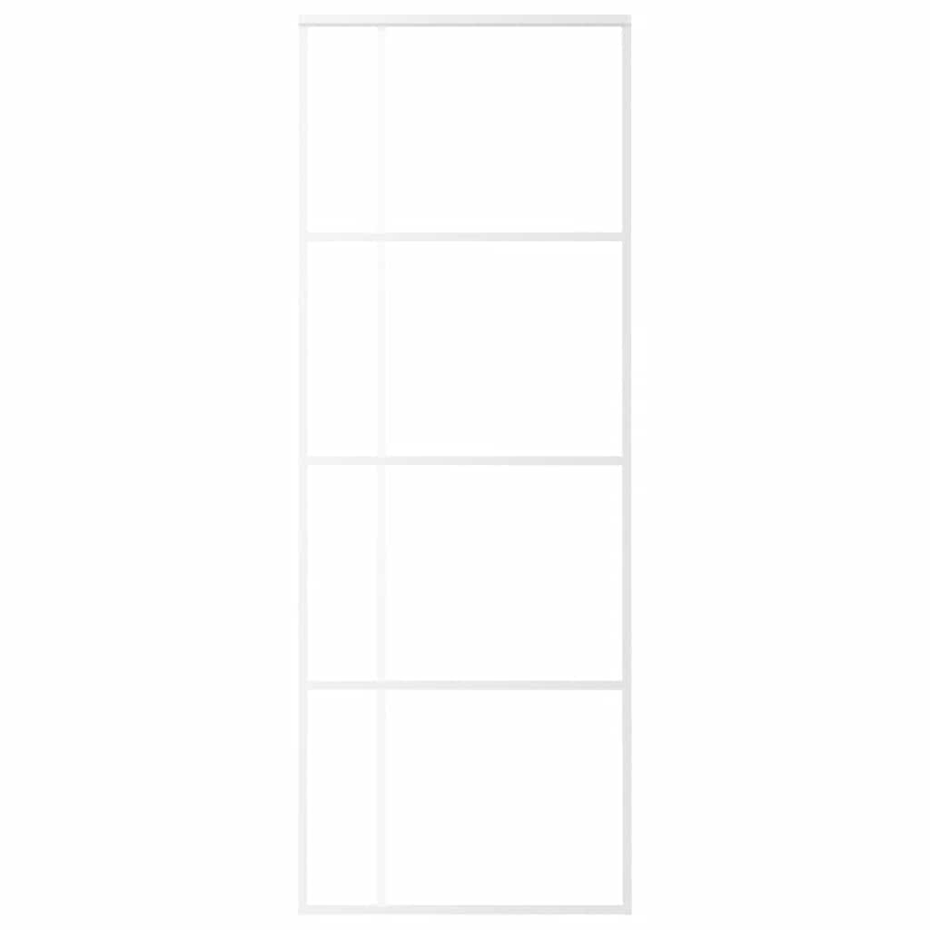 Vidaxl Schiebetür 76x205 cm mattes ESG -Glas und Aluminium weiß