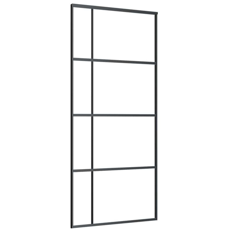 Vidaxl Schiebetür 90x205 cm ESG -Glas und Aluminiumschwarz