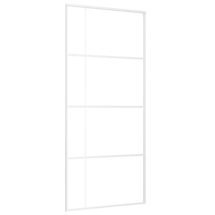 Vidaxl Schiebetür 90x205 cm ESG -Glas und Aluminium weiß