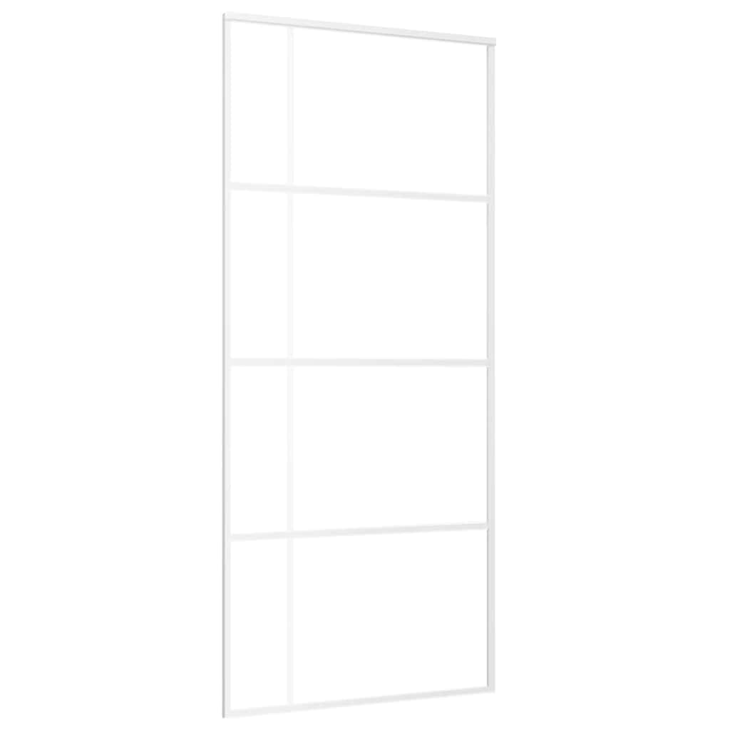 Vidaxl Schiebetür 90x205 cm mattes ESG -Glas und Aluminium weiß