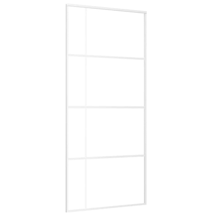 Vidaxl Schiebetür 90x205 cm mattes ESG -Glas und Aluminium weiß
