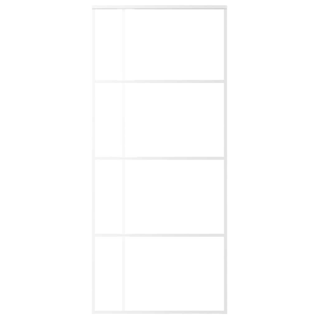 Vidaxl Schiebetür 90x205 cm mattes ESG -Glas und Aluminium weiß