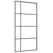 VIDAXL -Schiebetür 102,5 x 205 cm mattes ESG -Glas und Aluminiumschwarz - afbeelding 2
