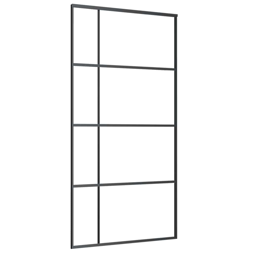 VIDAXL -Schiebetür 102,5 x 205 cm mattes ESG -Glas und Aluminiumschwarz