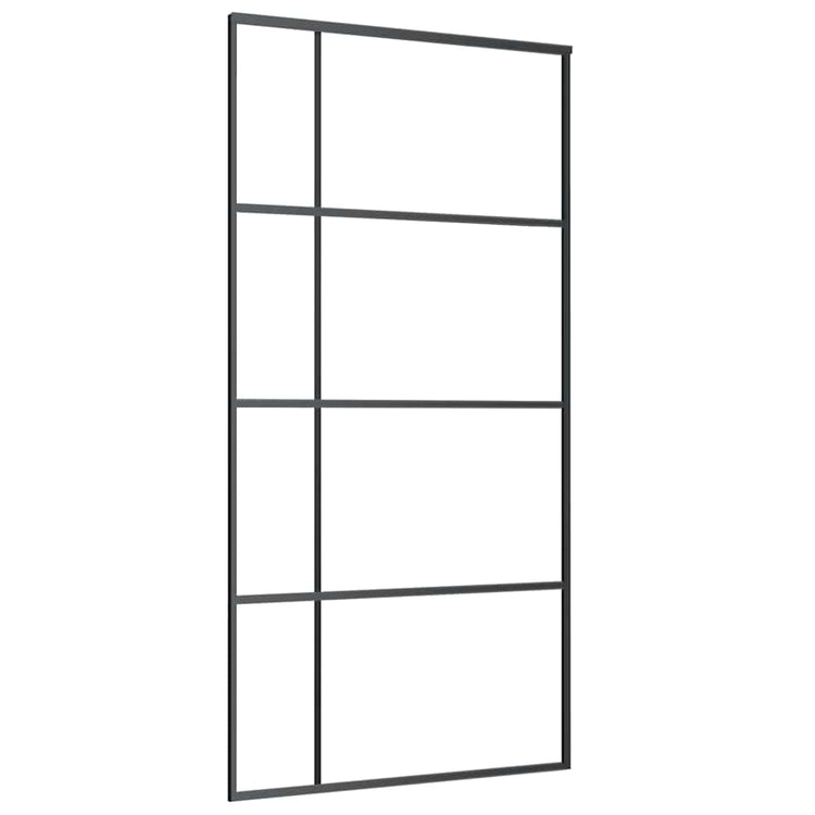 VIDAXL -Schiebetür 102,5 x 205 cm mattes ESG -Glas und Aluminiumschwarz