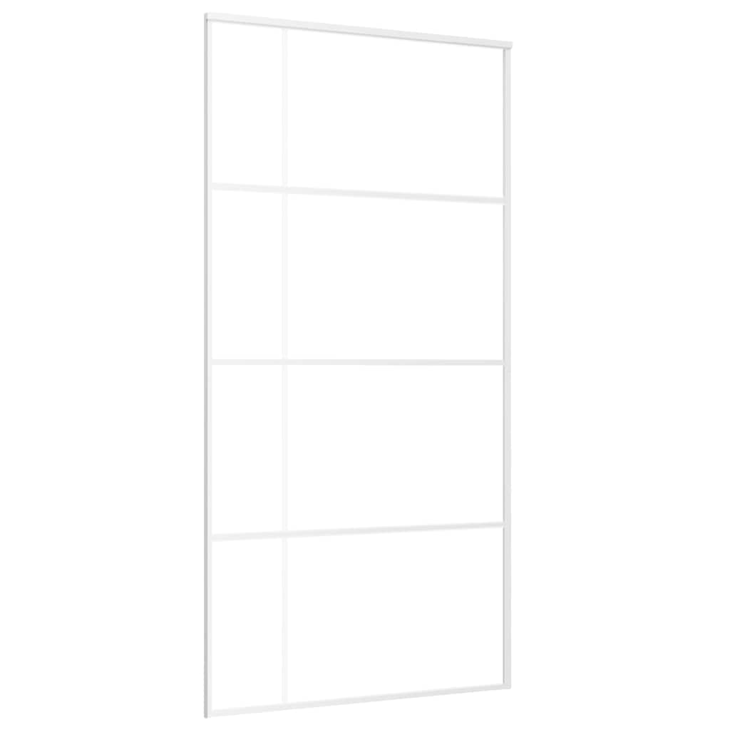 VIDAXL -Schiebetür 102,5 x 205 cm ESG -Glas und Aluminium weiß