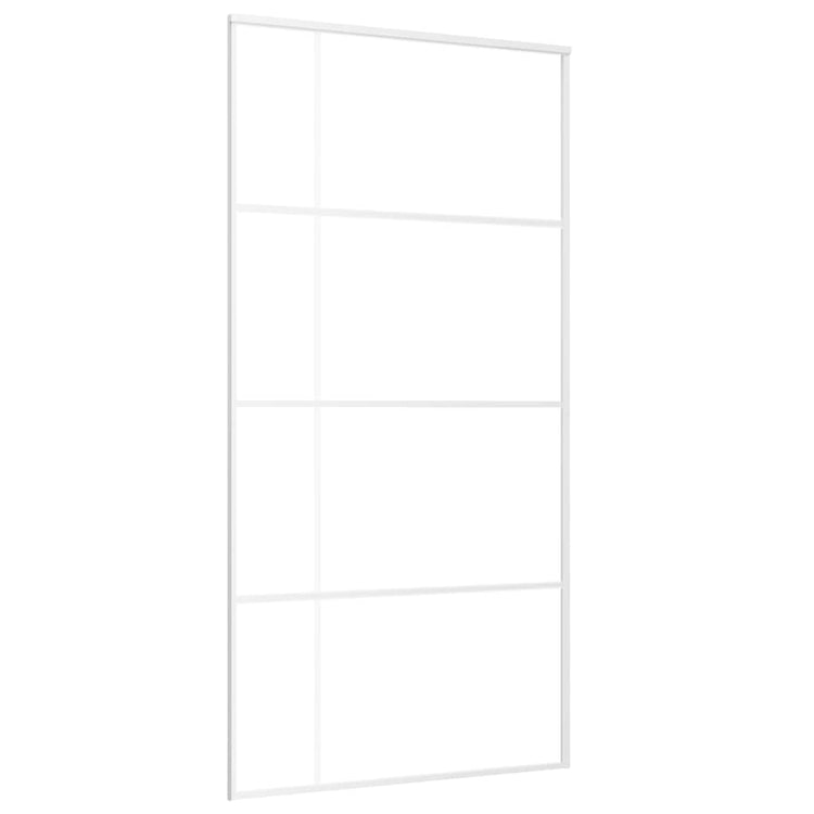 VIDAXL -Schiebetür 102,5 x 205 cm ESG -Glas und Aluminium weiß