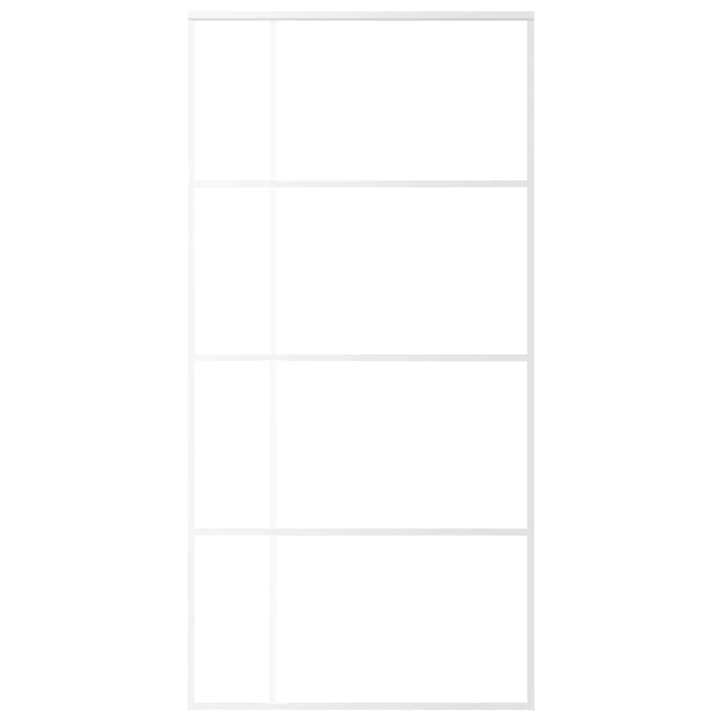 VIDAXL -Schiebetür 102,5 x 205 cm ESG -Glas und Aluminium weiß