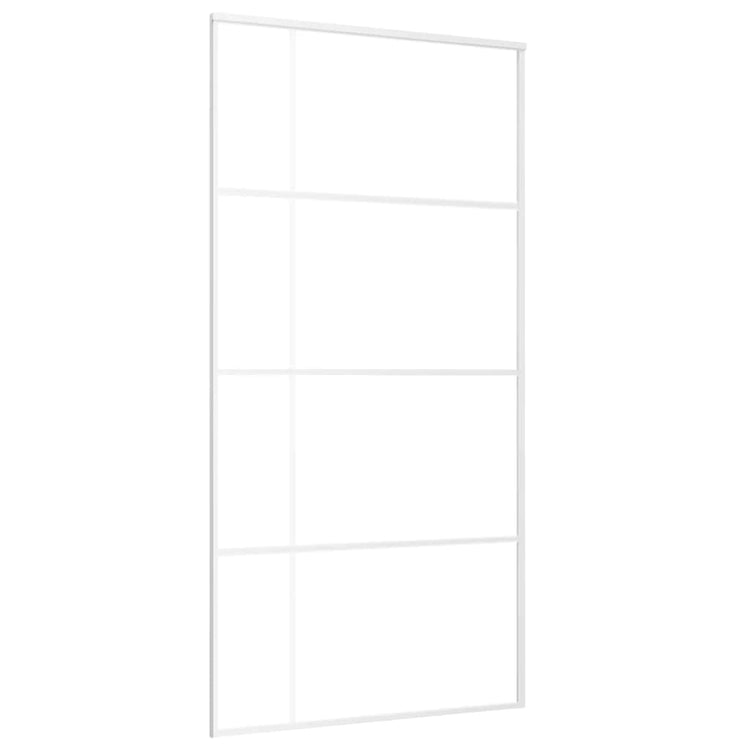 VIDAXL -Schiebetür 102,5 x 205 cm mattes ESG -Glas und Aluminium weiß