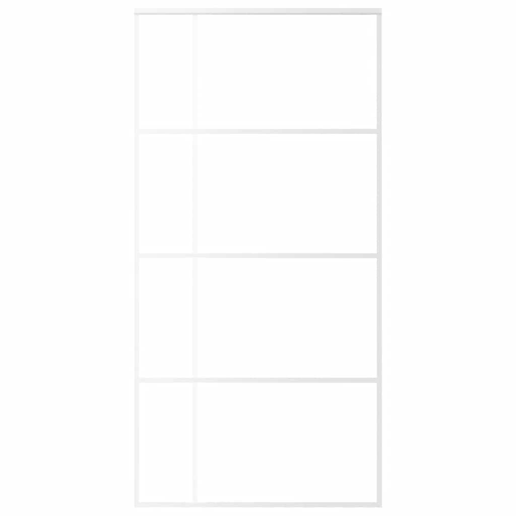 VIDAXL -Schiebetür 102,5 x 205 cm mattes ESG -Glas und Aluminium weiß