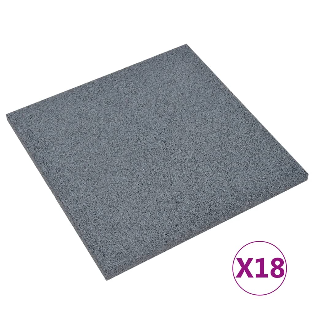VIDAXL VACT TILES 18 ST 50 x 50 x 3 cm Gummigrau