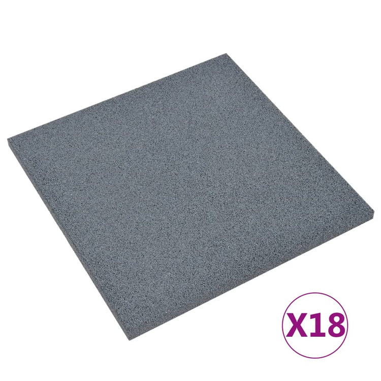 VIDAXL VACT TILES 18 ST 50 x 50 x 3 cm Gummigrau